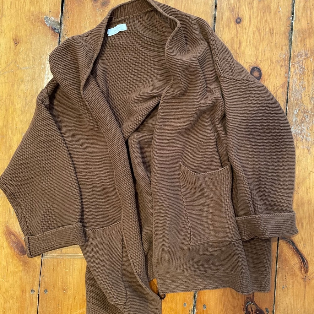 Oversized Cotton Camel oak + fort cardigan